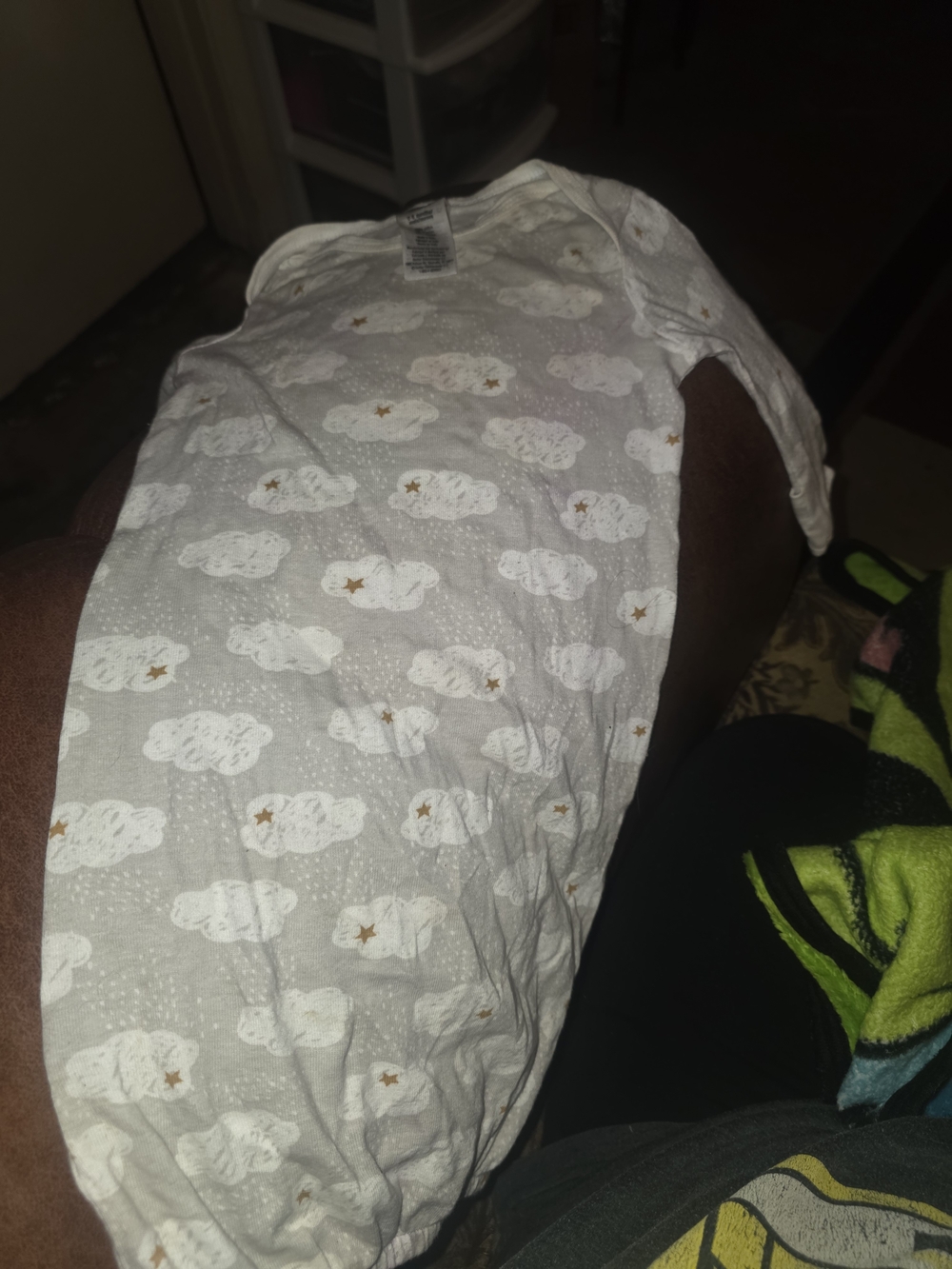 Gerber Cream and White Cloud-Print Sleep Sack